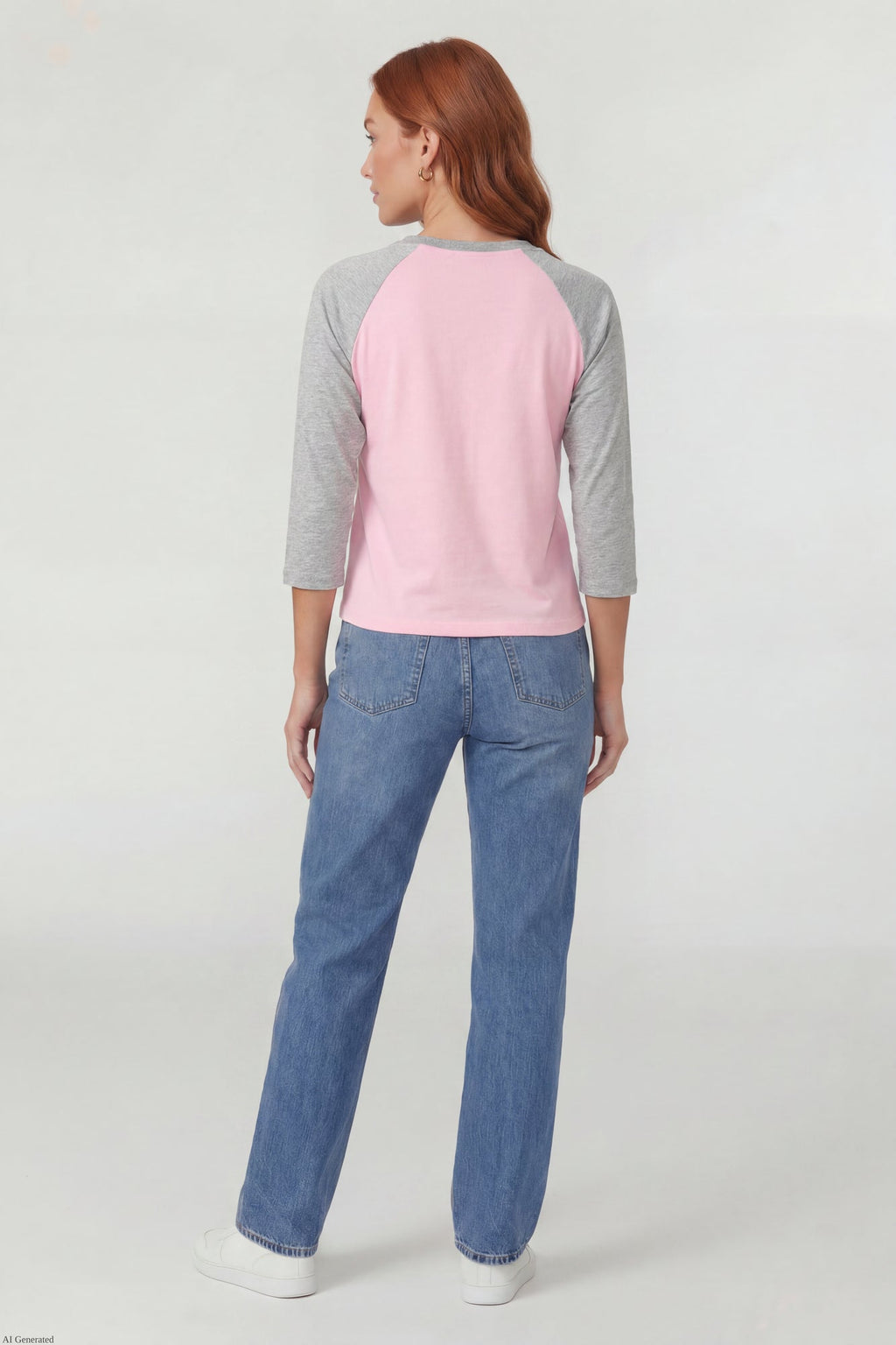 Graphic Raglan 3/4 Sleeve Top