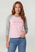 Graphic Raglan 3/4 Sleeve Top