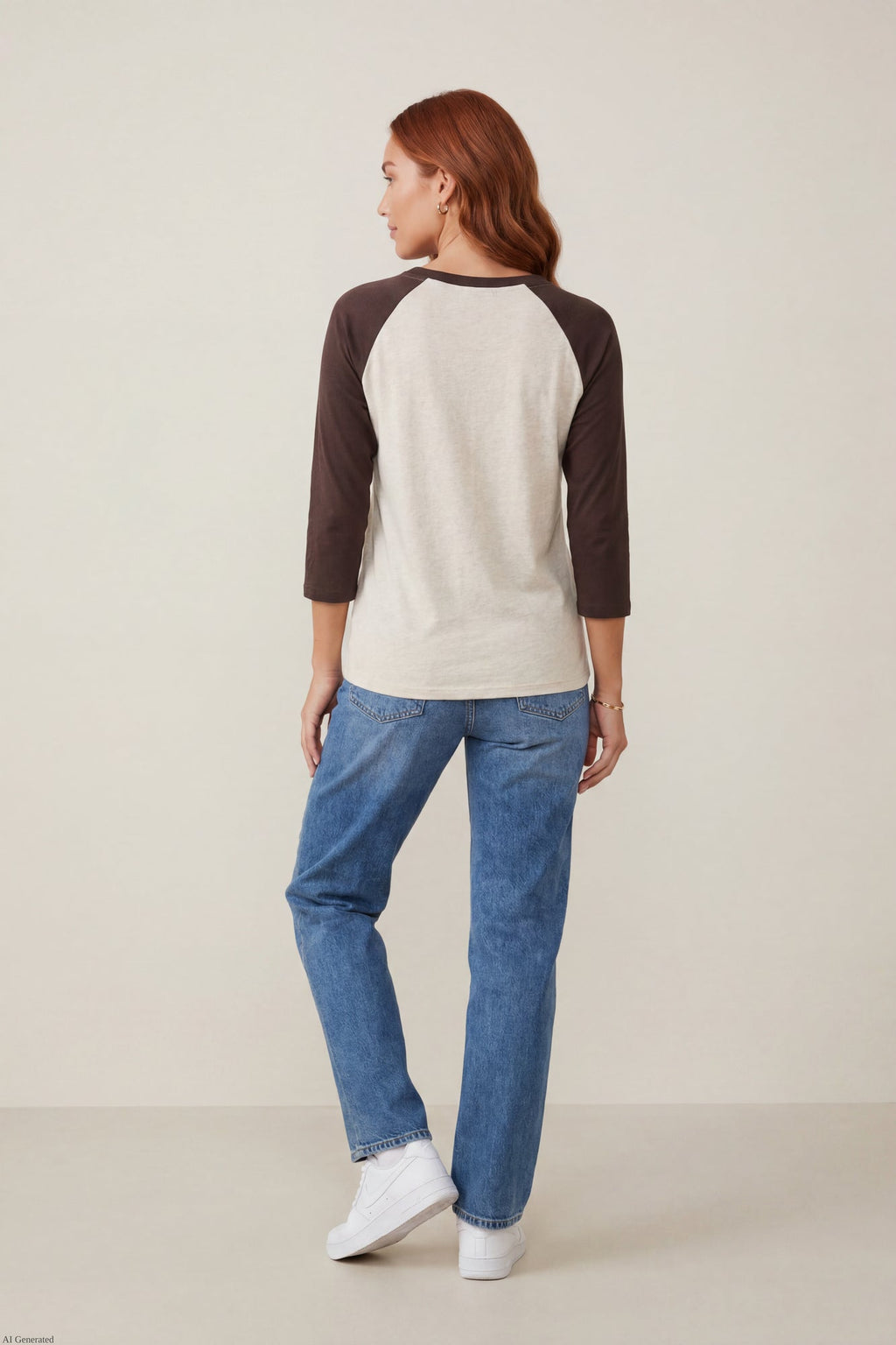 Graphic Raglan 3/4 Sleeve Top