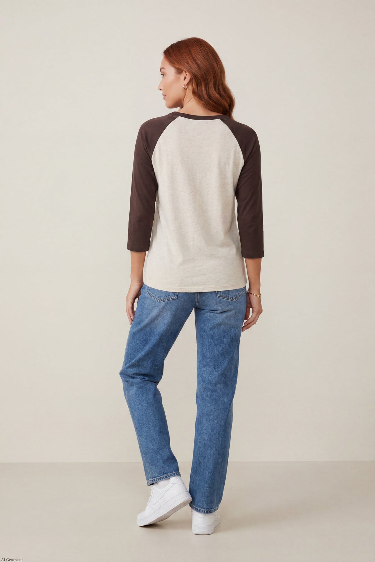 Graphic Raglan 3/4 Sleeve Top