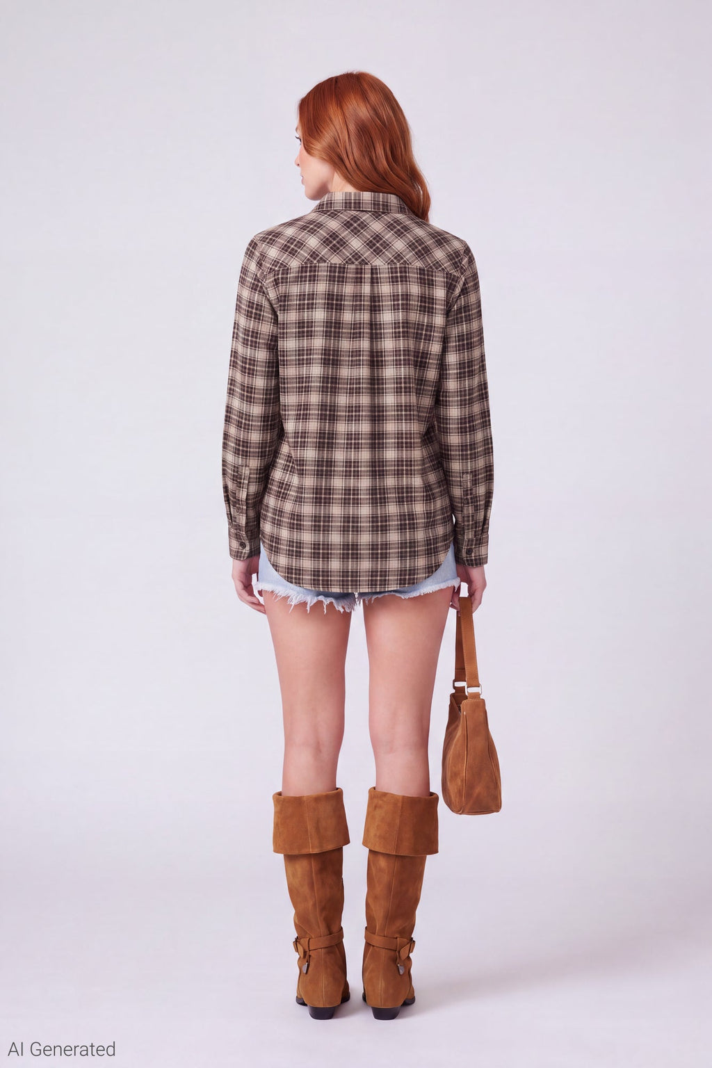Plaid Flannel Long Sleeve Button-Up Top