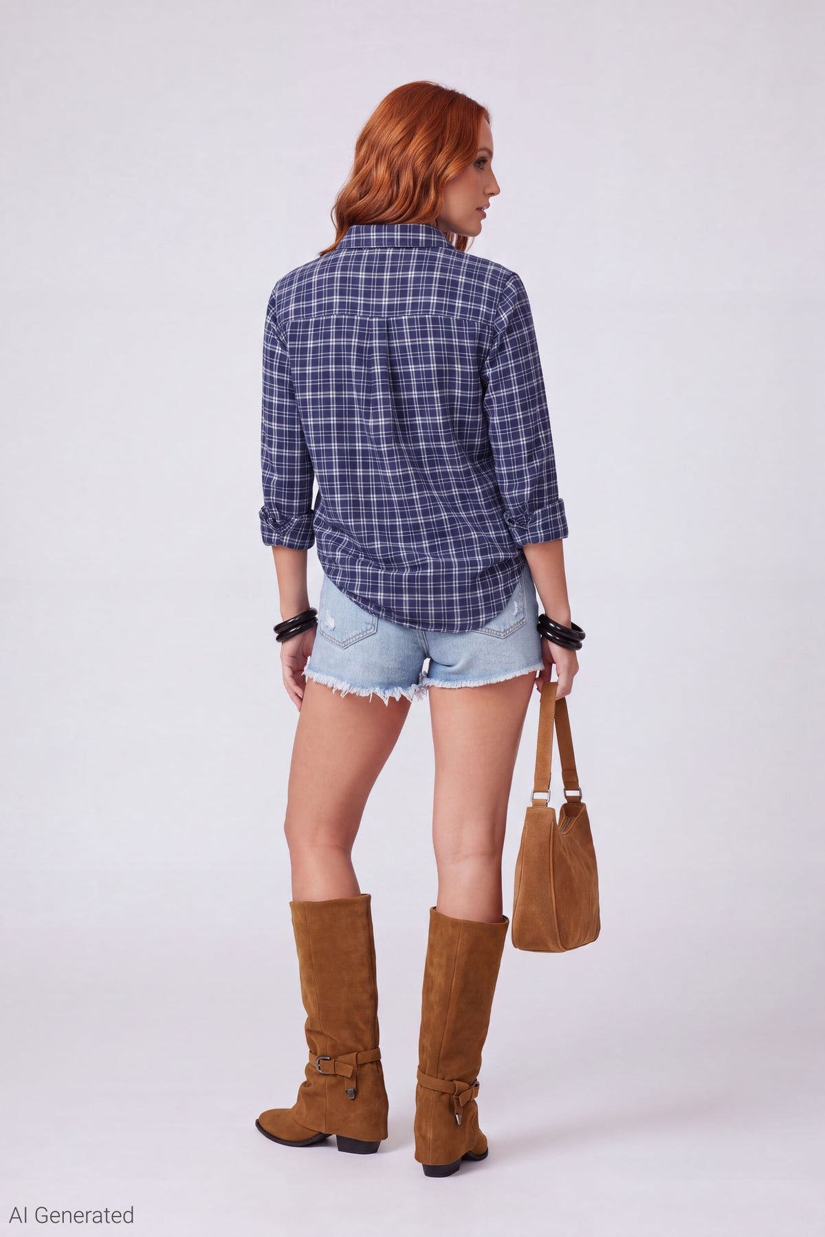 Plaid Flannel Long Sleeve Button-Up Top