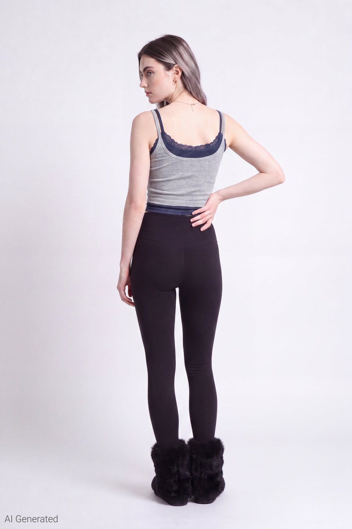 Ribbed Lace Trim Layered Twofer Tank