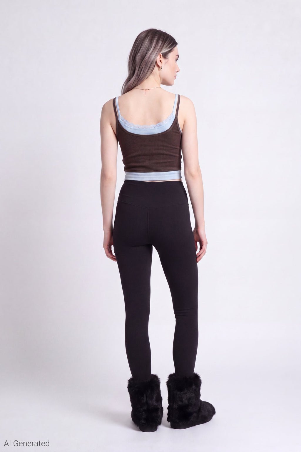 Ribbed Lace Trim Layered Twofer Tank