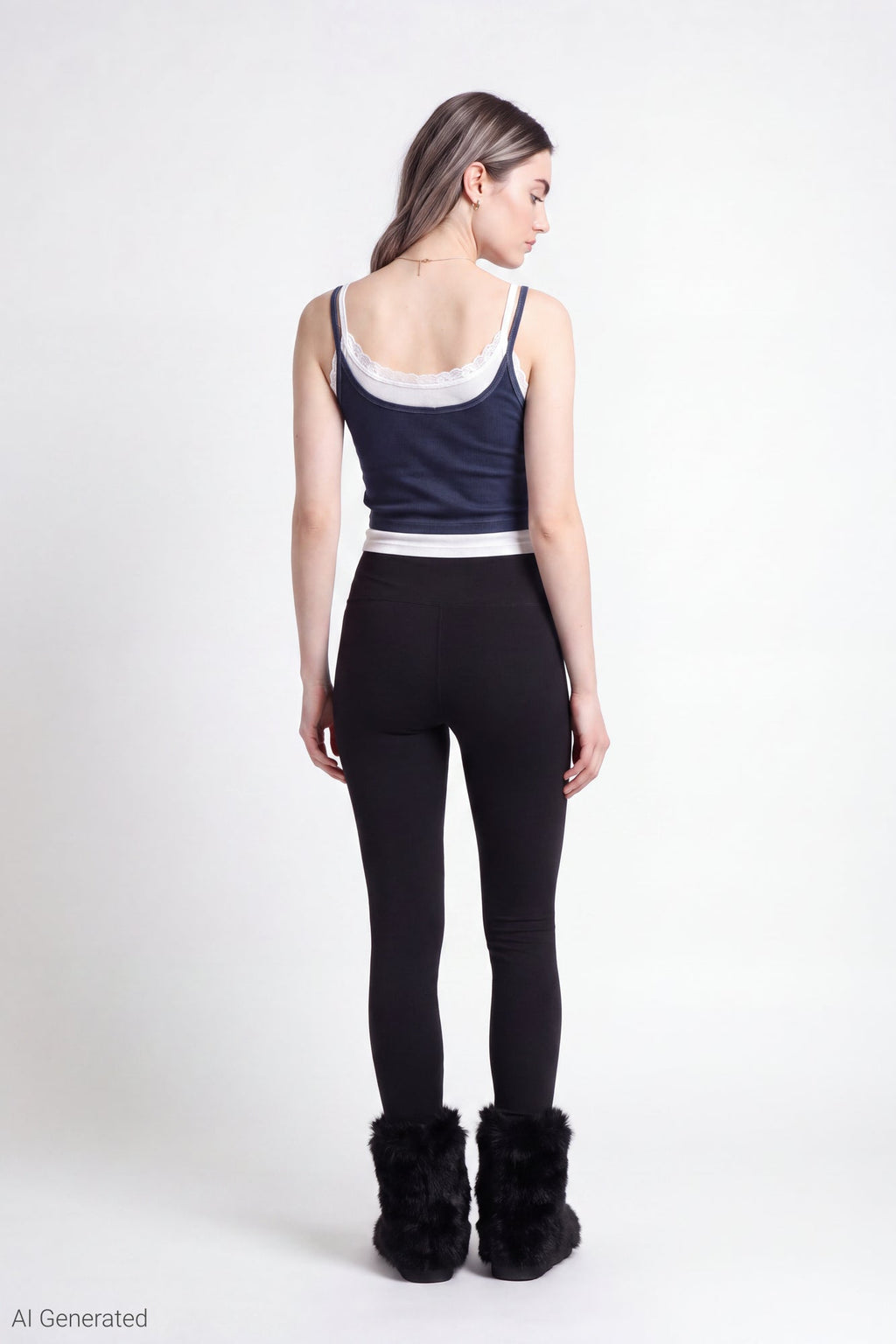 Ribbed Lace Trim Layered Twofer Tank