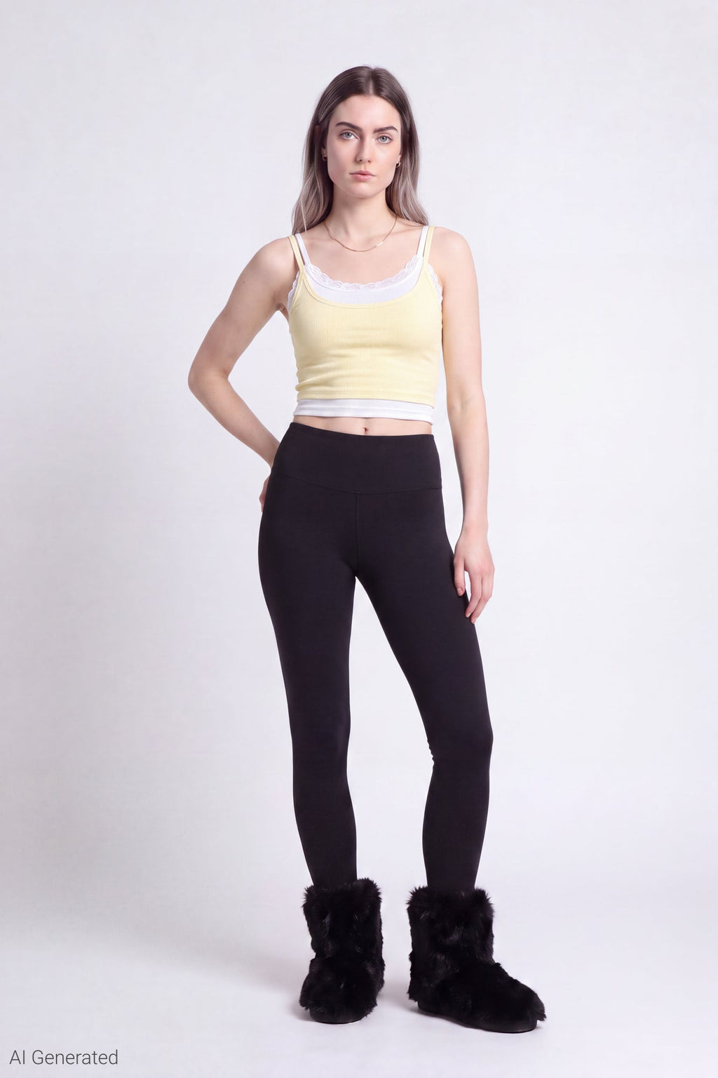Ribbed Lace Trim Layered Twofer Tank