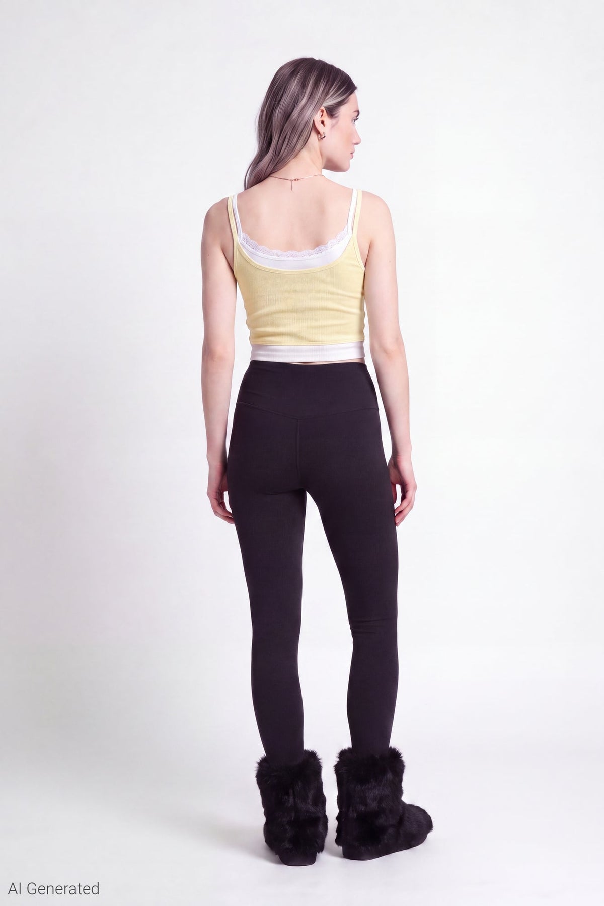 Ribbed Lace Trim Layered Twofer Tank