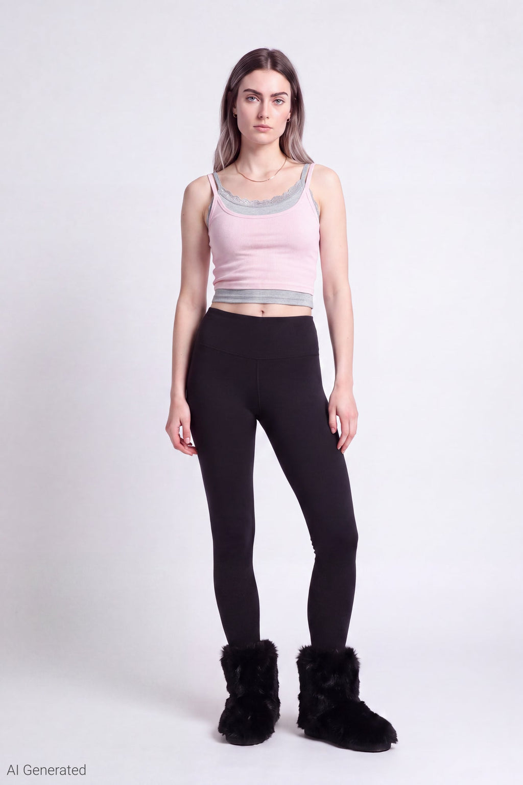 Ribbed Lace Trim Layered Twofer Tank