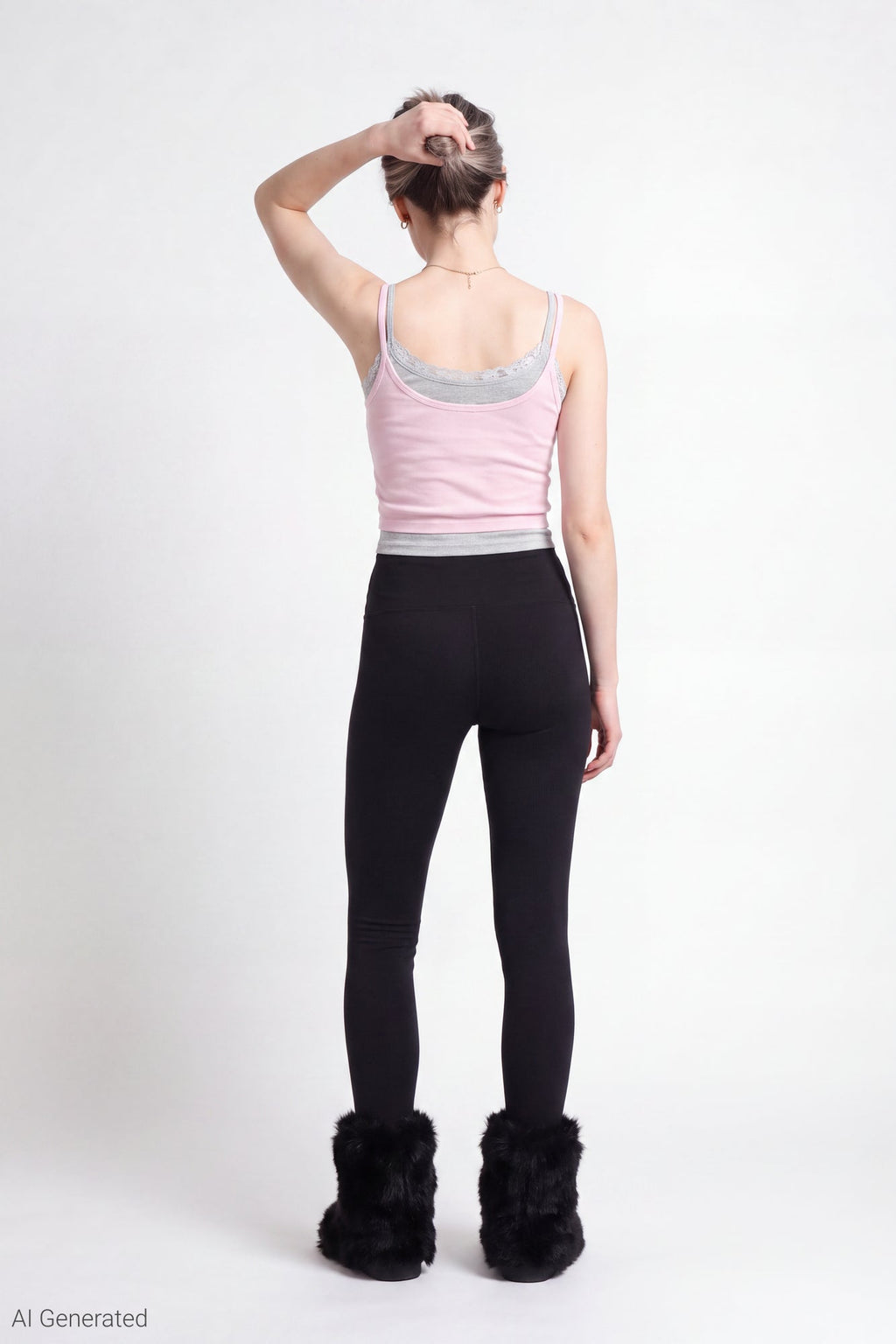 Ribbed Lace Trim Layered Twofer Tank