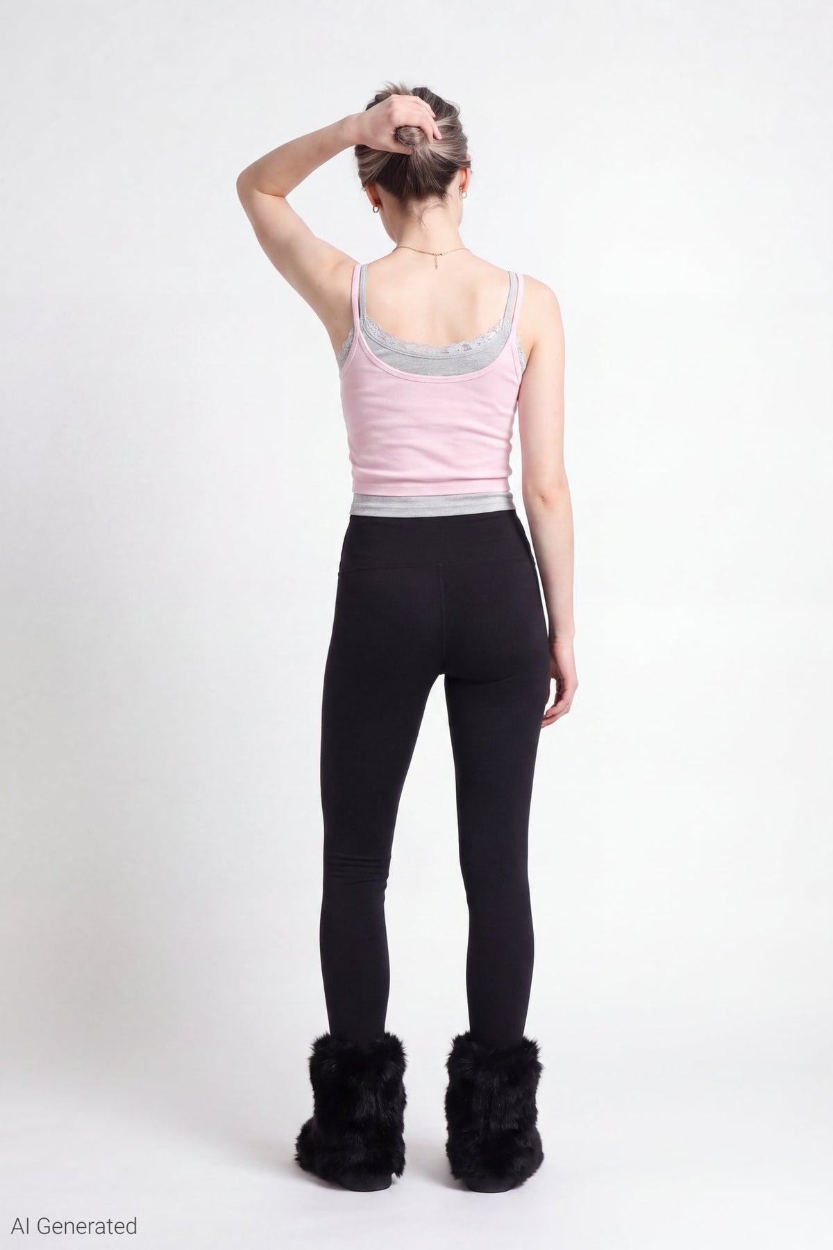 Ribbed Lace Trim Layered Twofer Tank