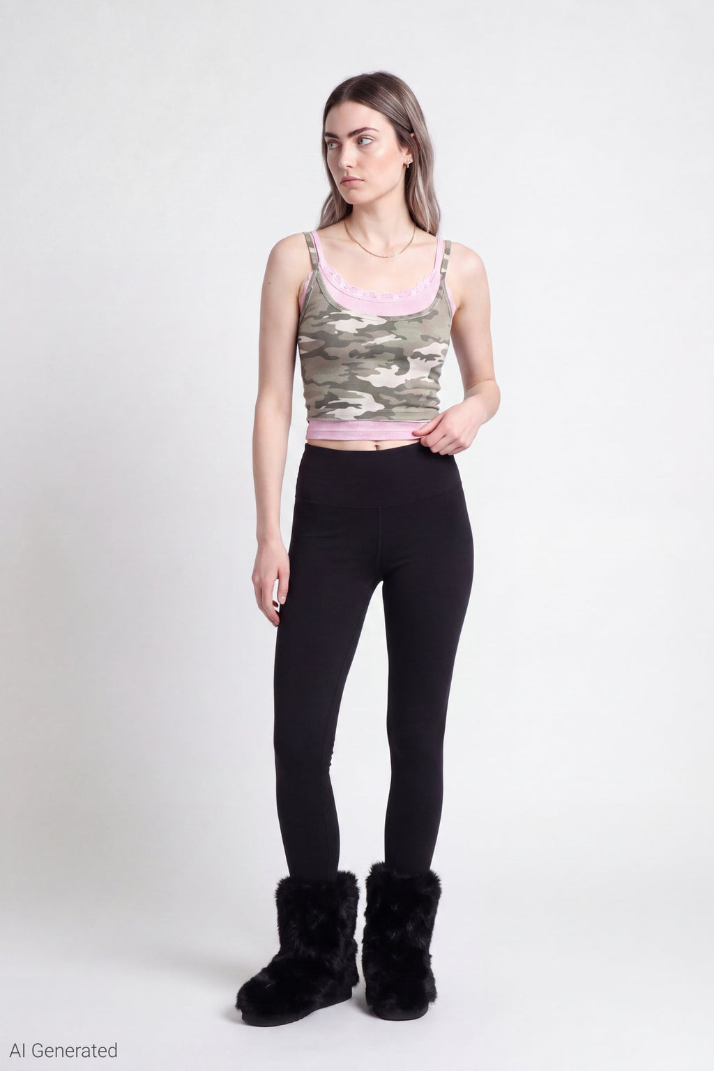 Ribbed Lace Trim Layered Twofer Tank