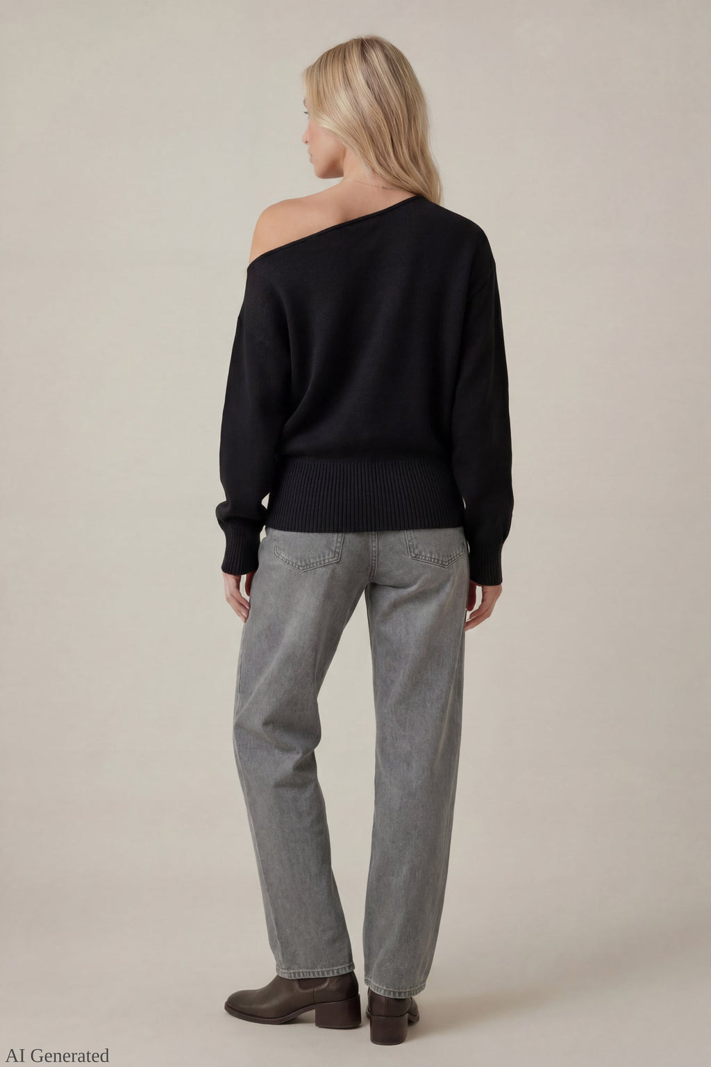 Ribbed Off-Shoulder Sweater
