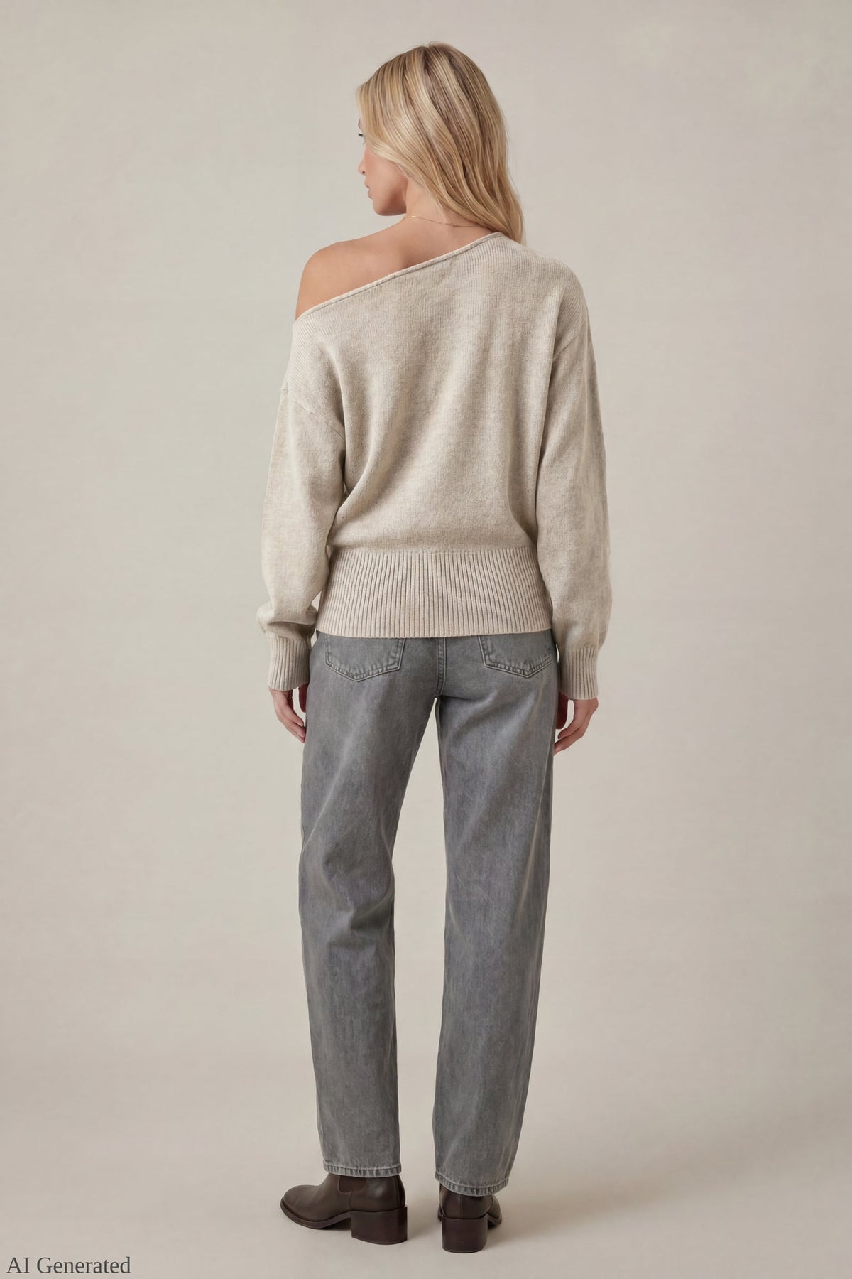 Ribbed Off-Shoulder Sweater