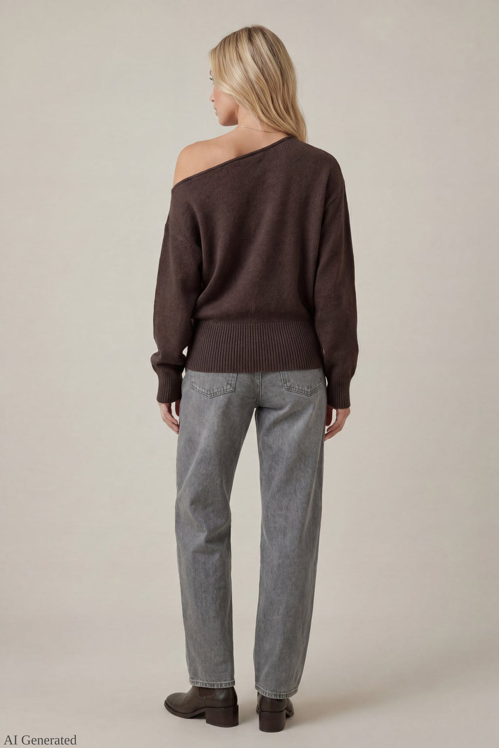Ribbed Off-Shoulder Sweater