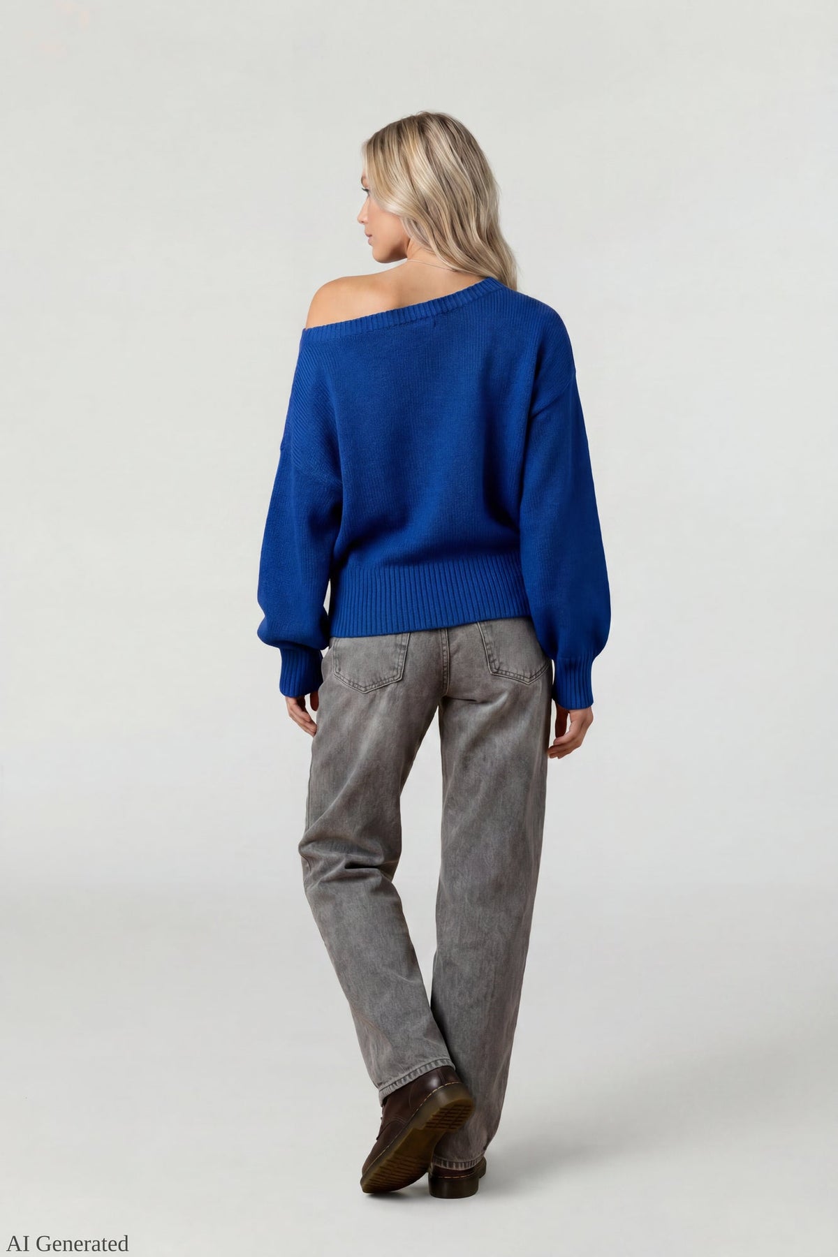 Ribbed Off-Shoulder Sweater