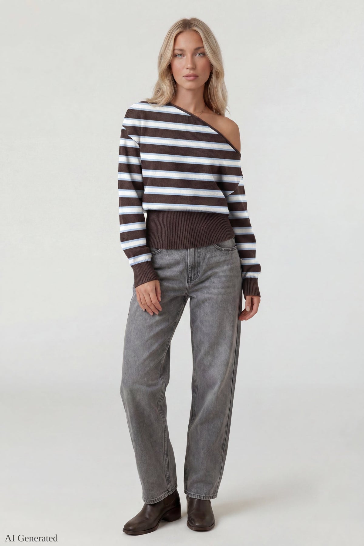 Ribbed Off-Shoulder Sweater