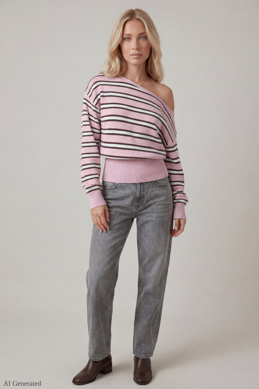 Ribbed Off-Shoulder Sweater