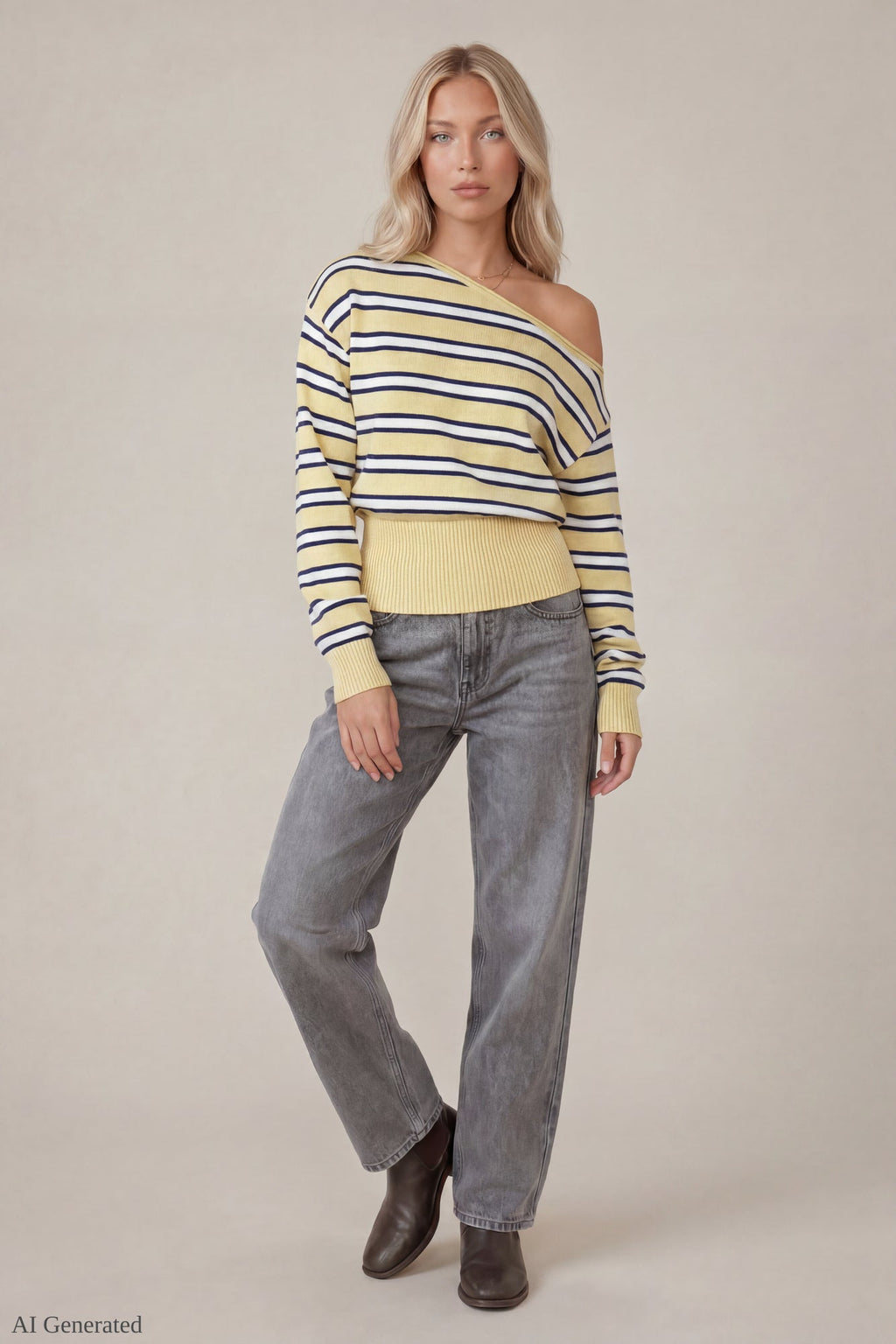 Ribbed Off-Shoulder Sweater