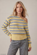 Ribbed Off-Shoulder Sweater