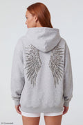Oversized Fleece Angel Wing Hoodie