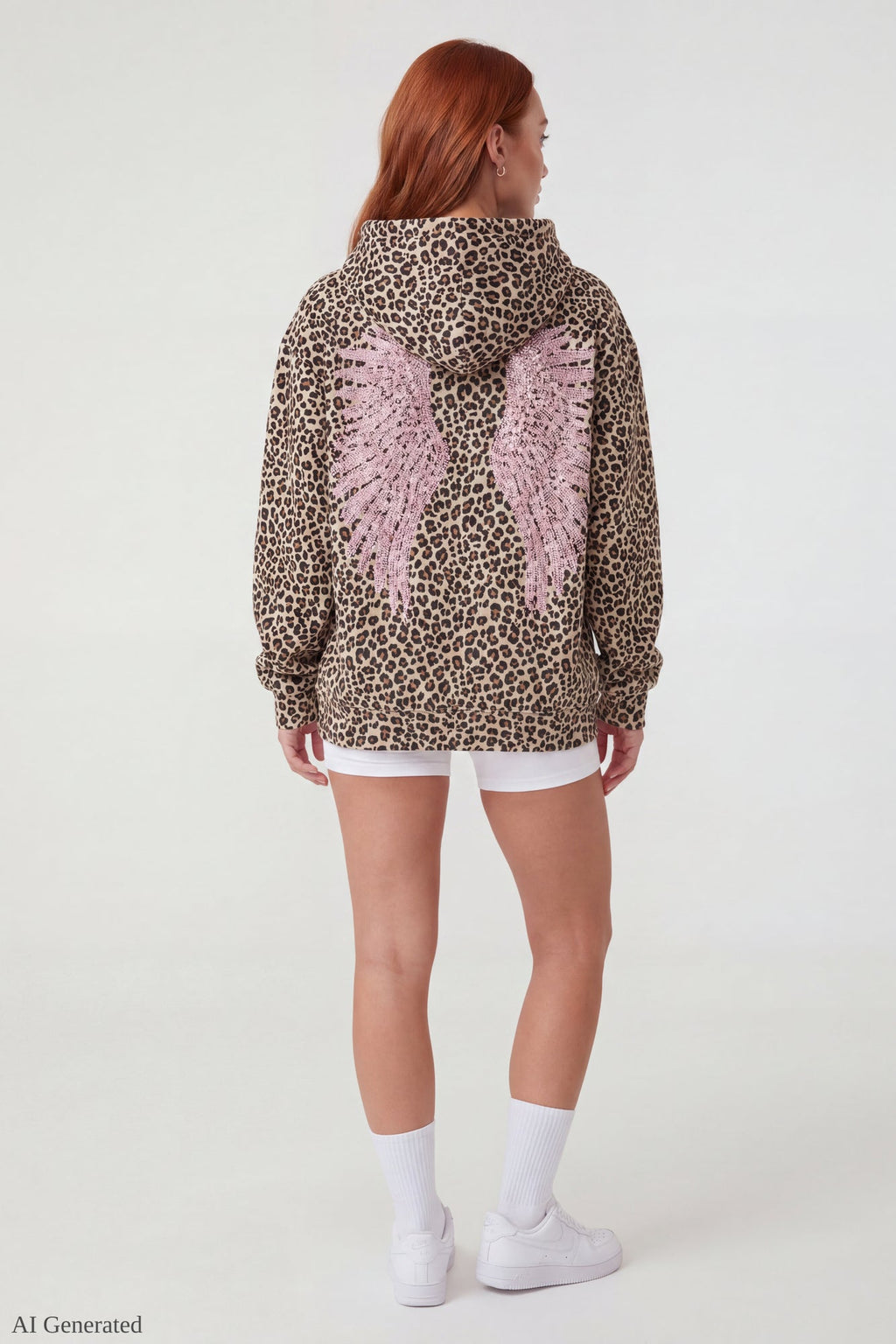 Oversized Fleece Angel Wing Hoodie