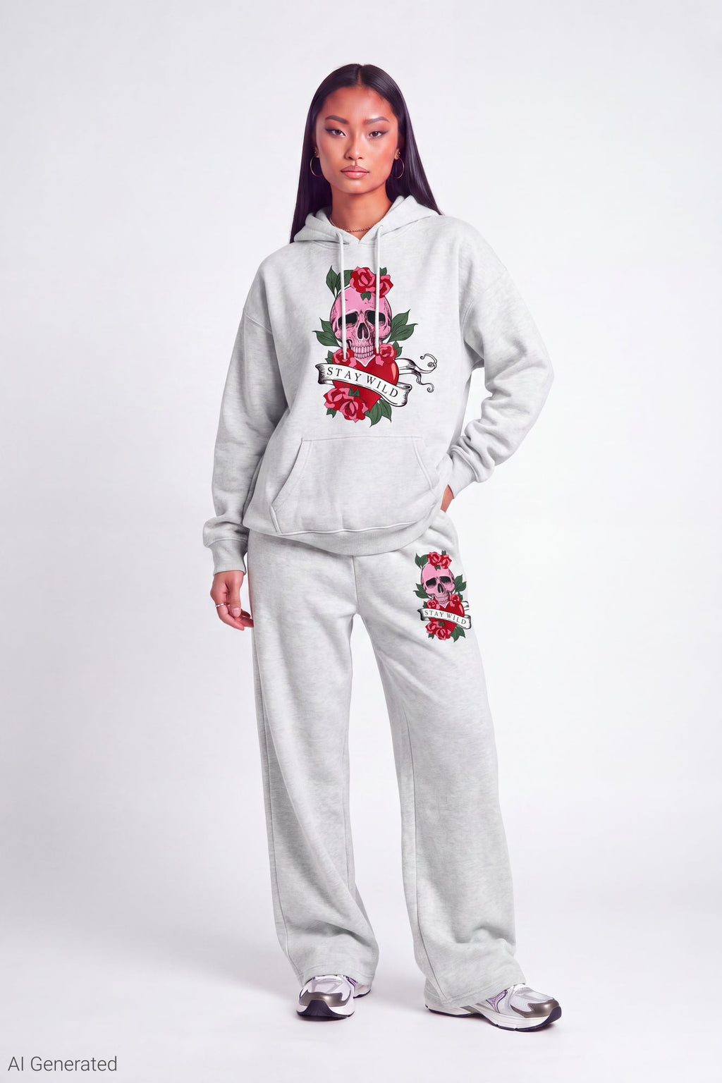 Luxe Fleece Graphic Wide Leg Sweatpant
