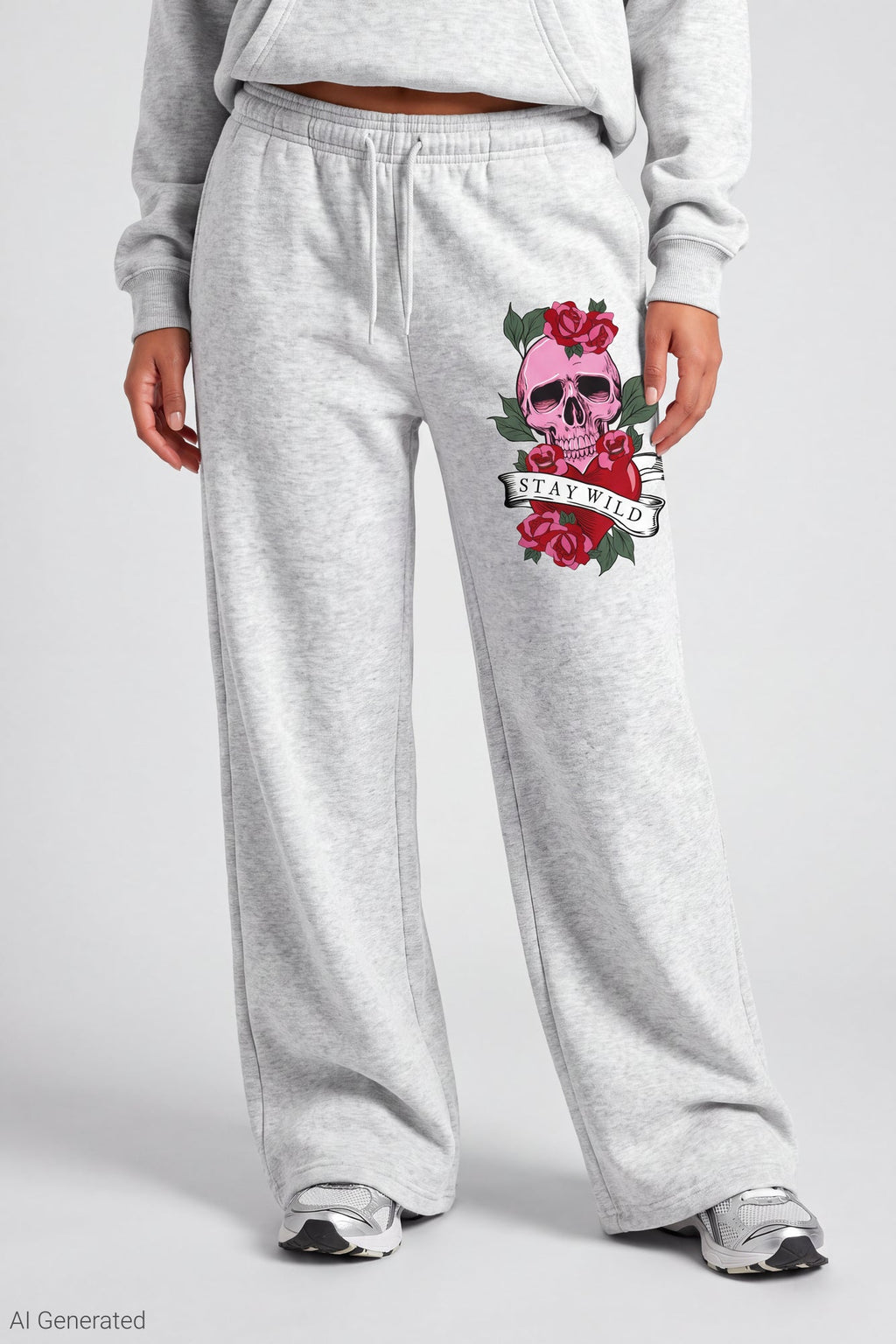 Luxe Fleece Graphic Wide Leg Sweatpant