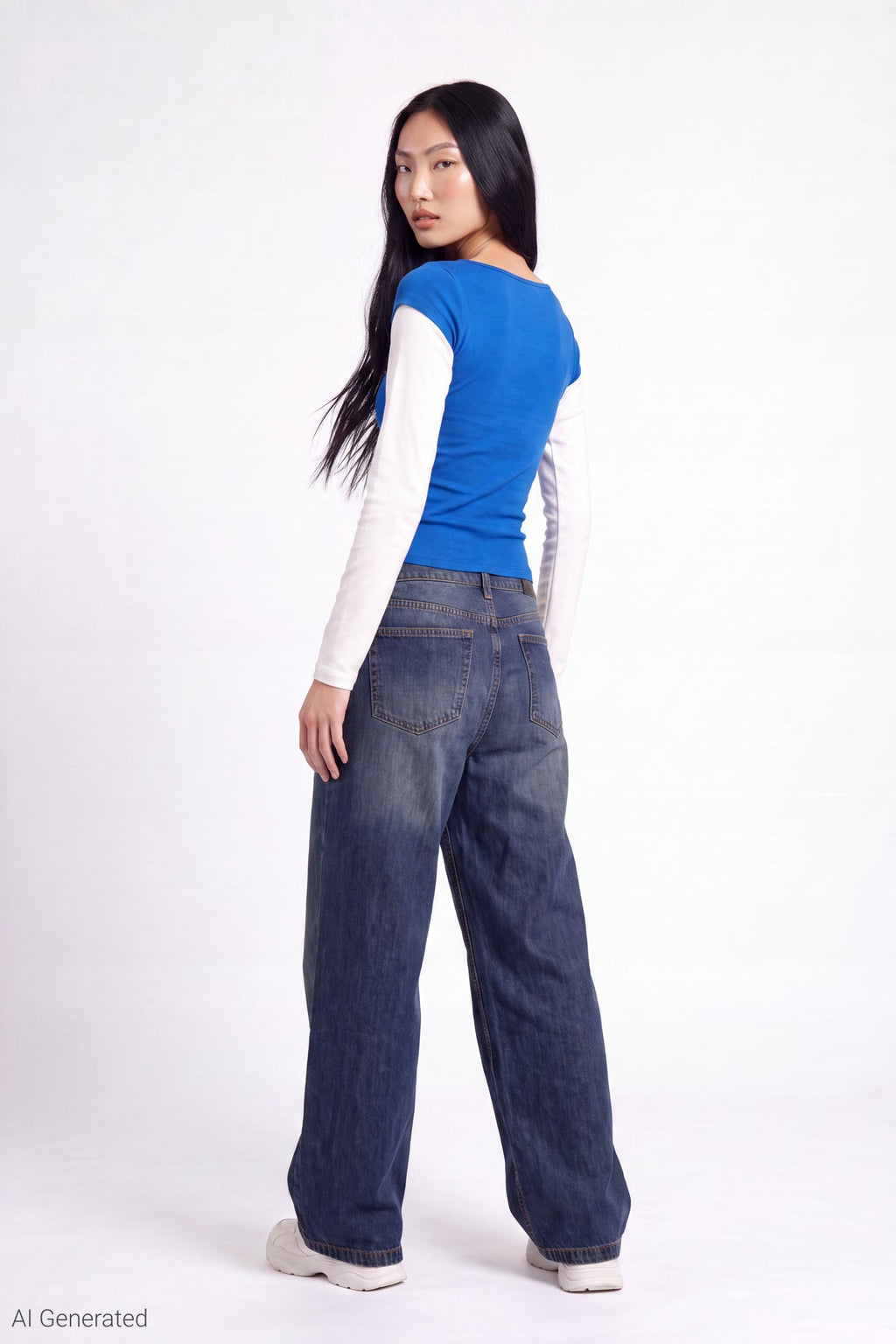 Twofer Boatneck Long Sleeve Top