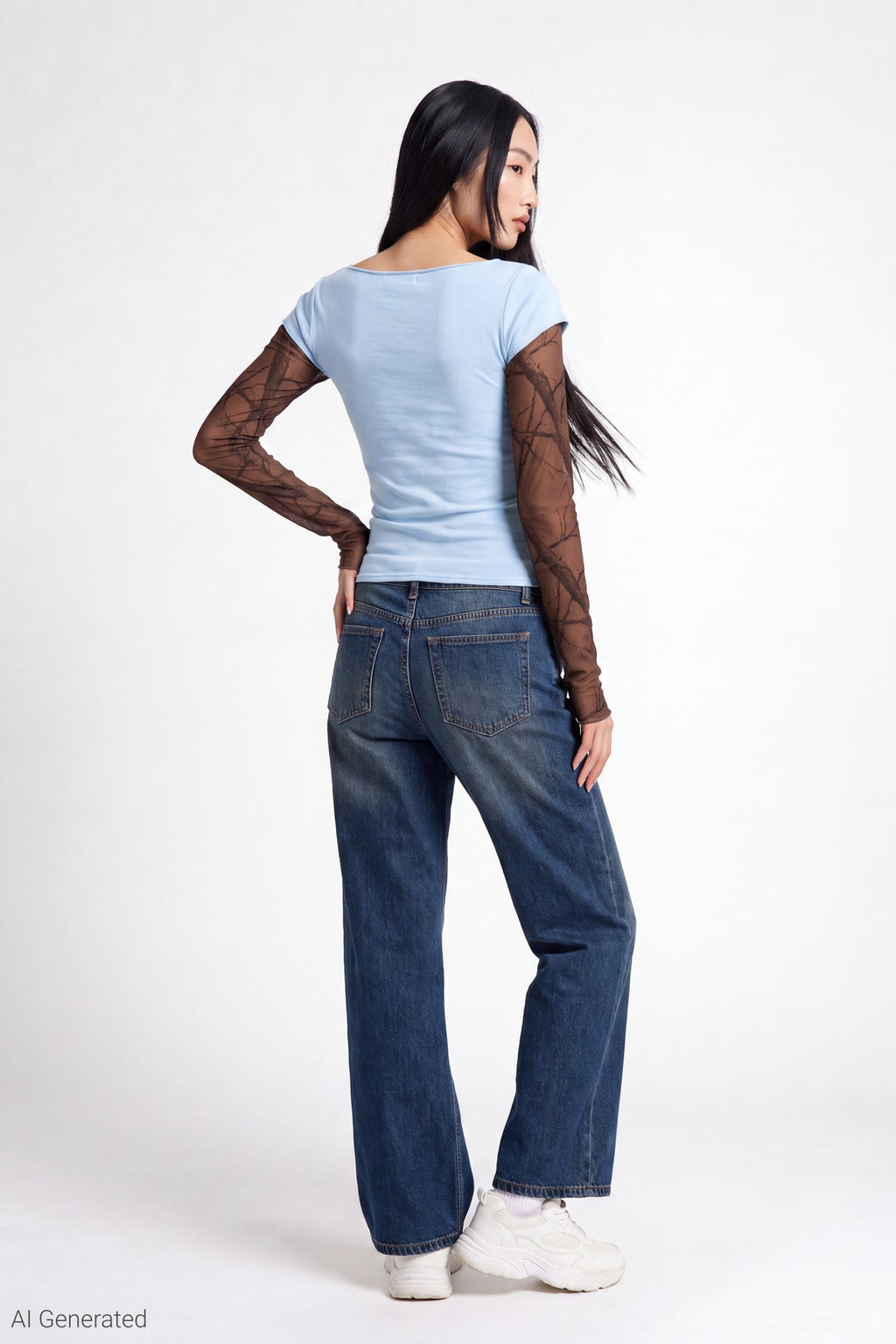 Twofer Boatneck Long Sleeve Top