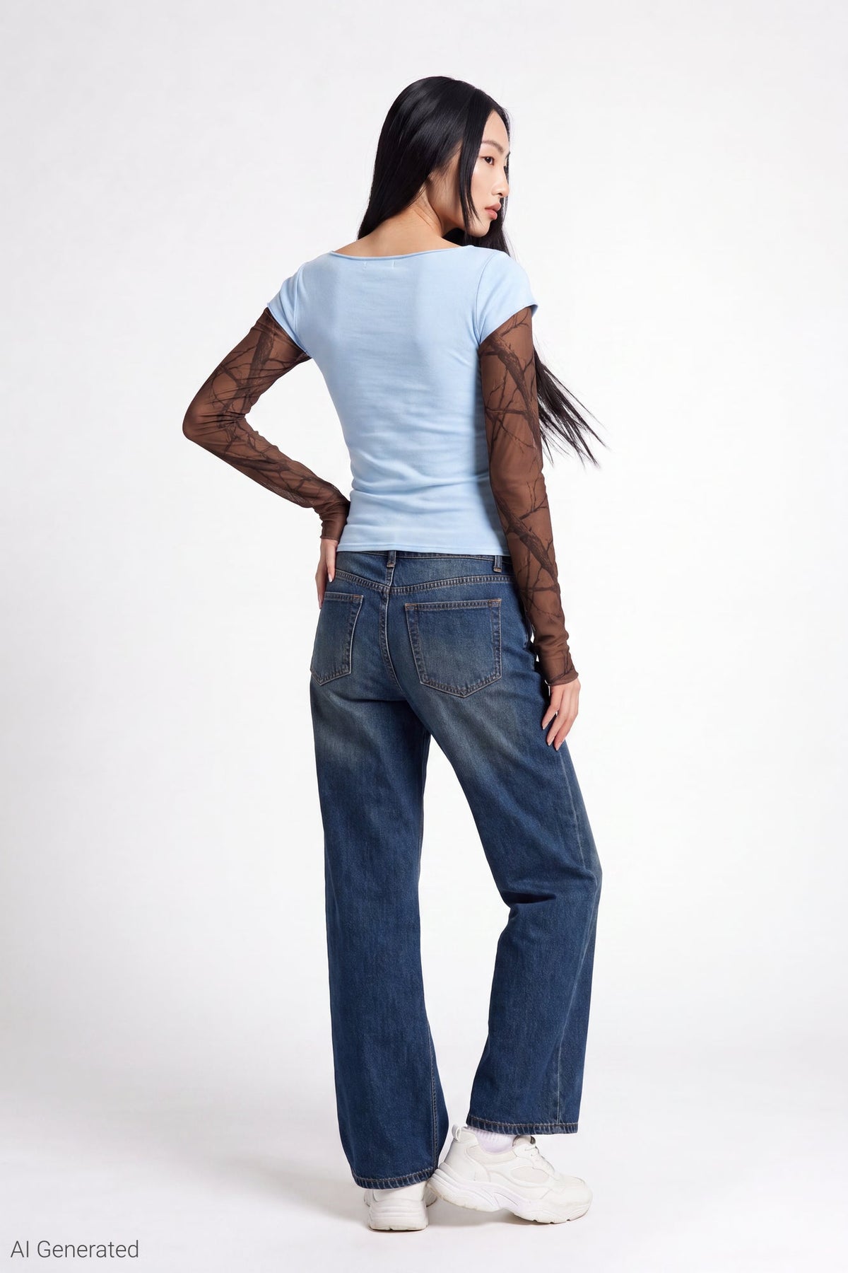 Twofer Boatneck Long Sleeve Top