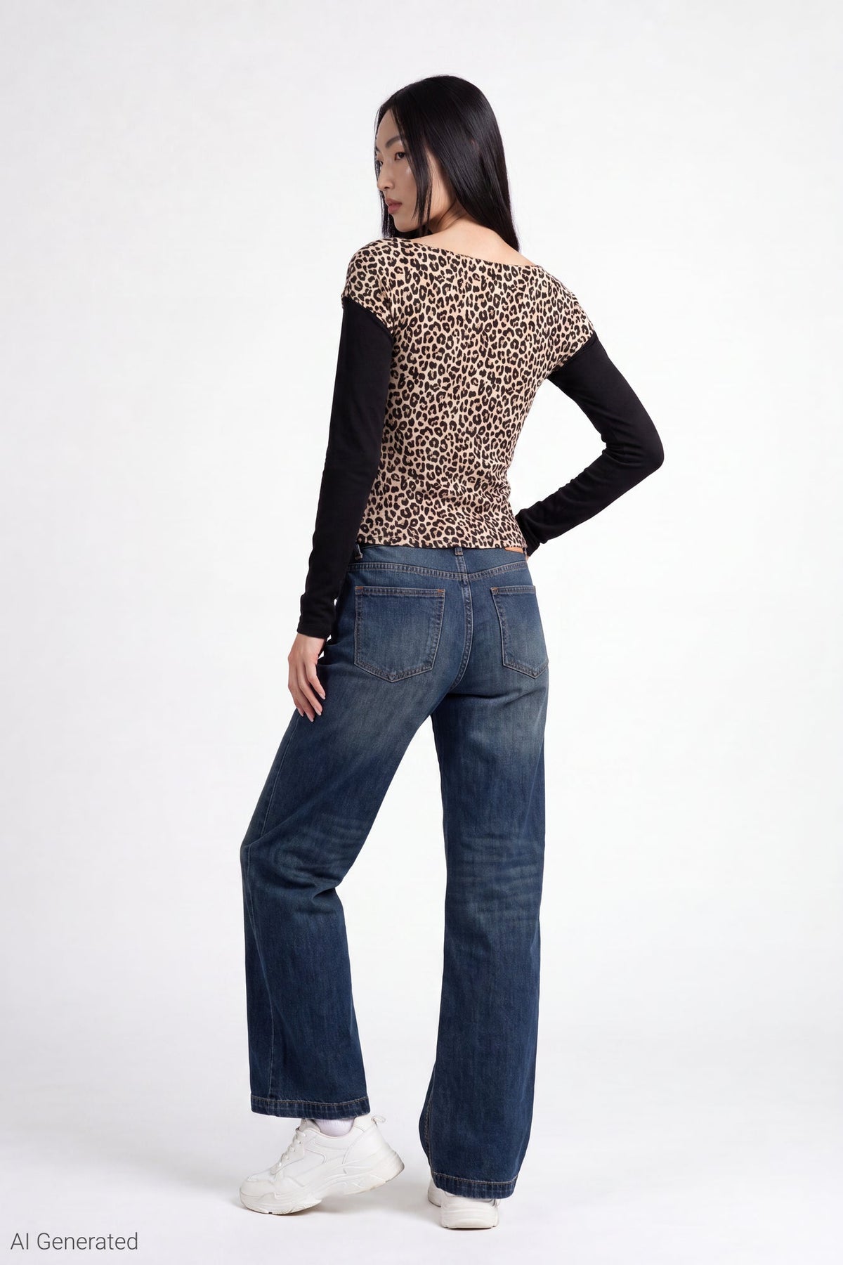 Twofer Boatneck Long Sleeve Top