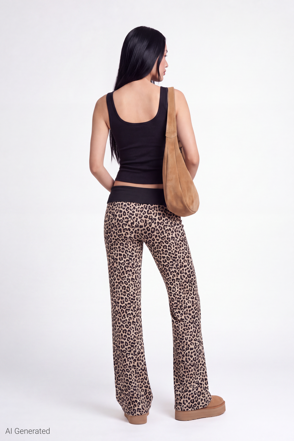 Printed Foldover Waist Pant