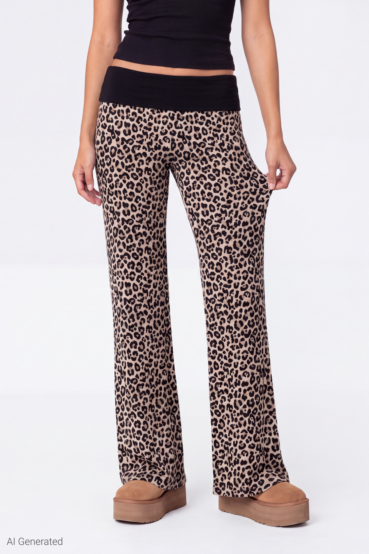 Printed Foldover Waist Pant