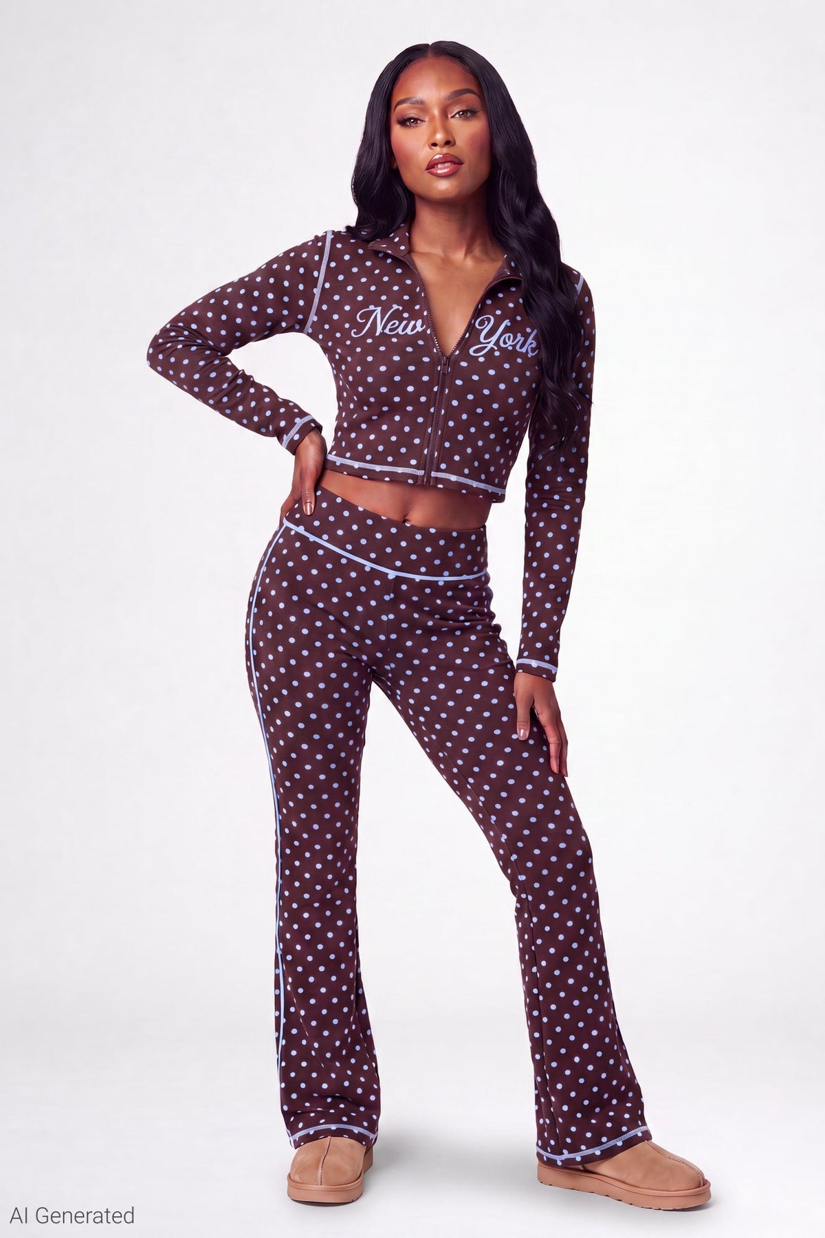 Printed Graphic Flare Pant