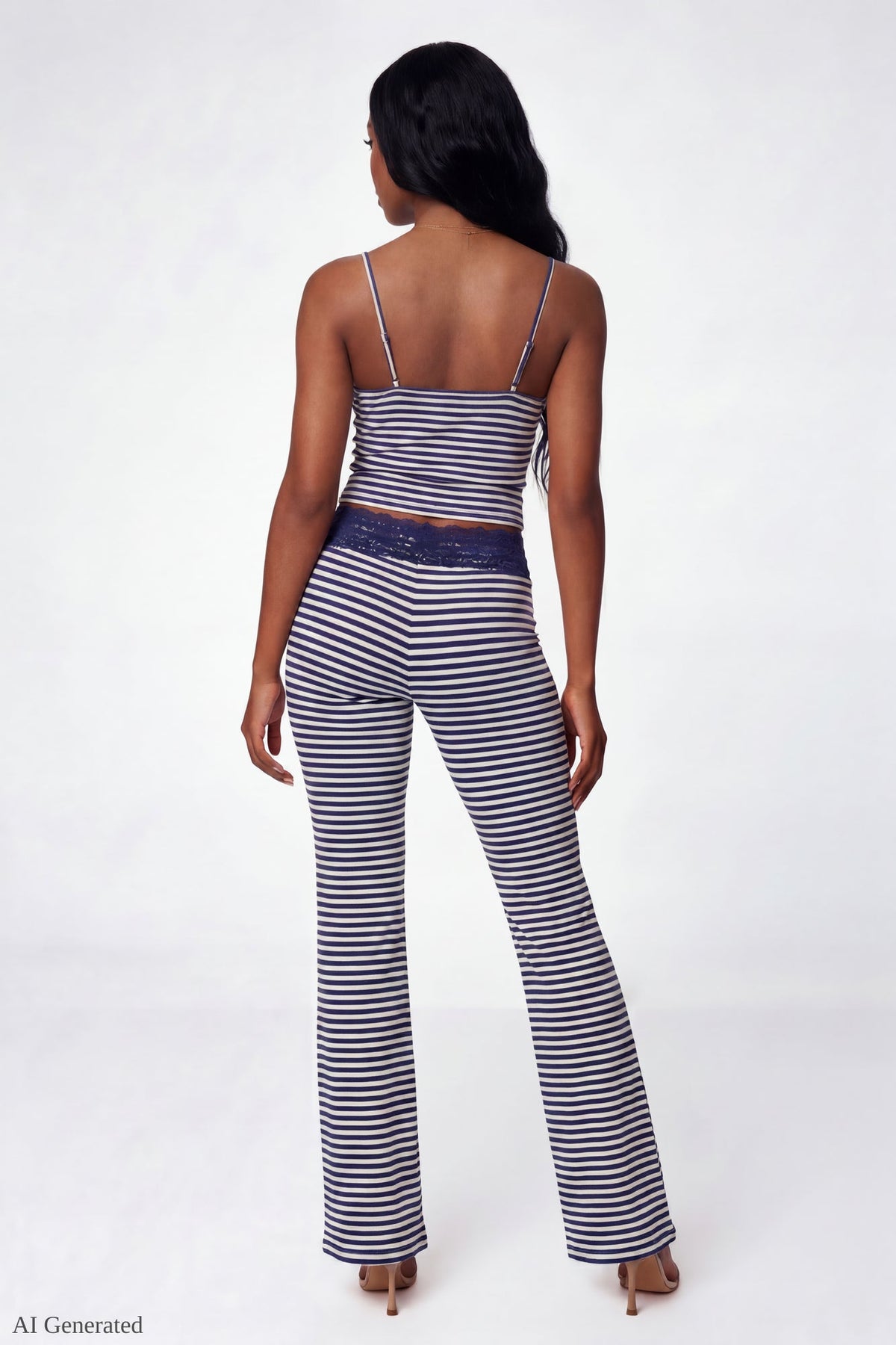 Soft Lace Trim Flare Pant