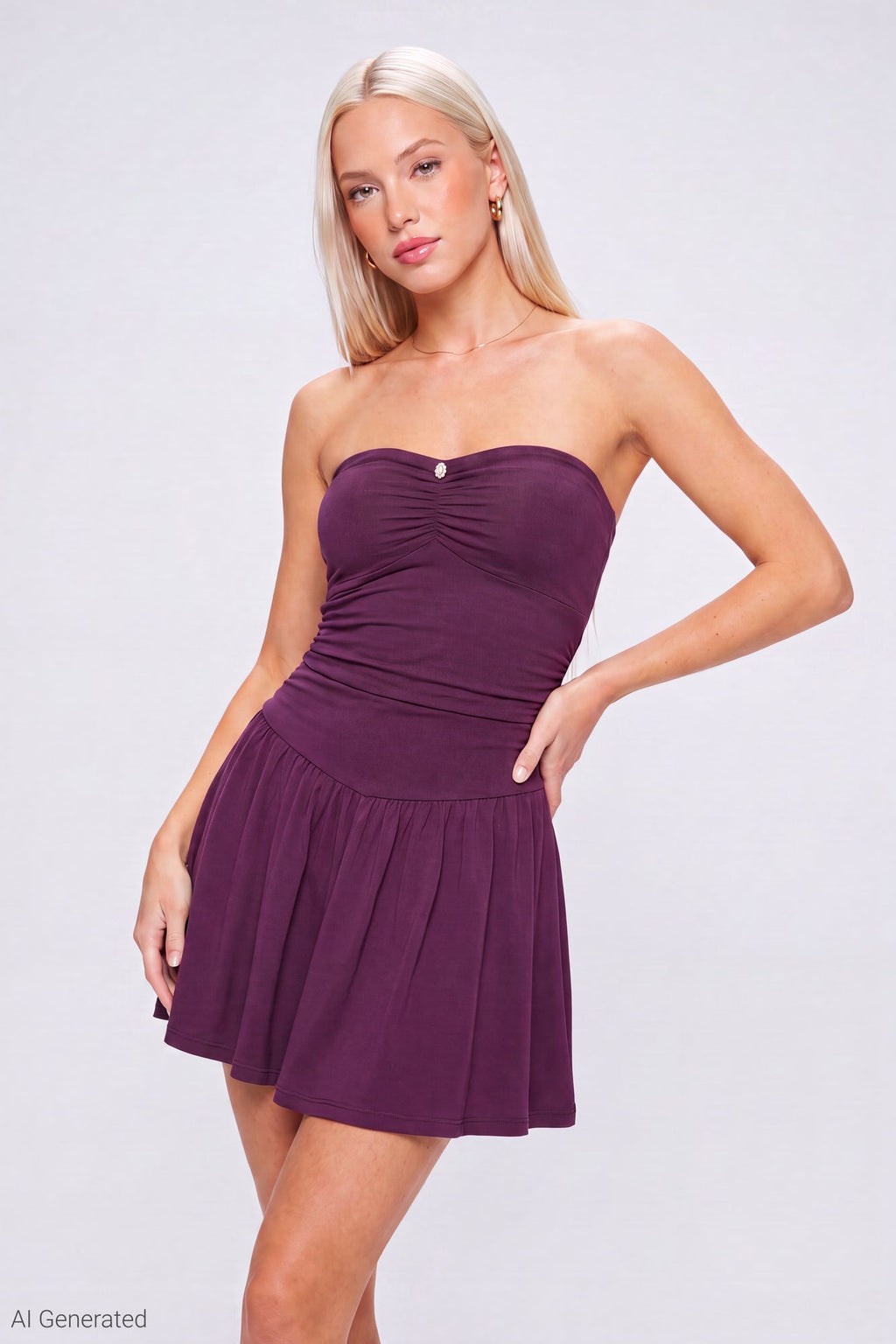 Strapless Mini Romper Dress