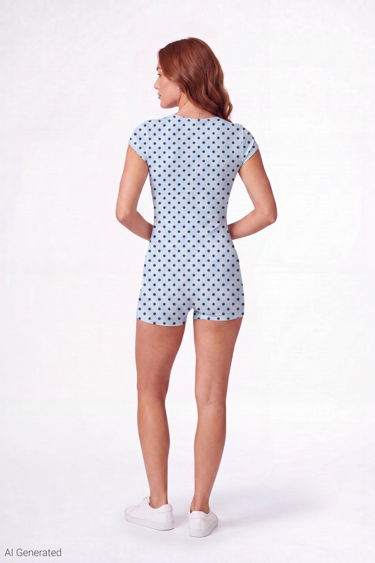 Printed Ribbed Henley Romper