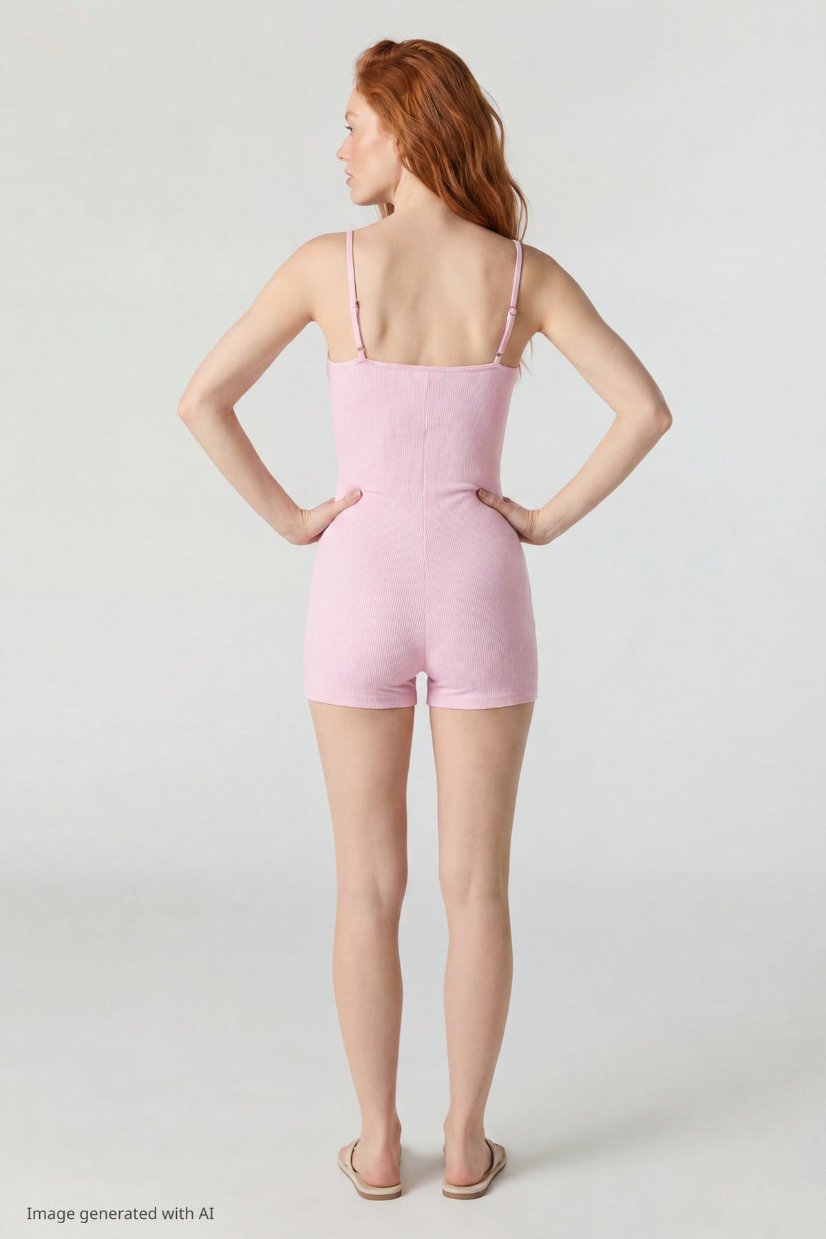 Soft Ribbed Lace Trim Romper