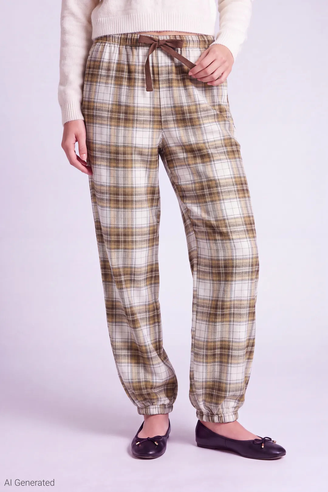 Plaid Flannel Balloon Leg Pajama Pant