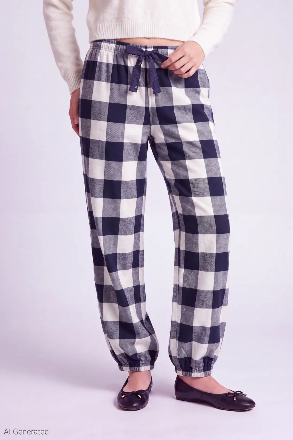 Plaid Flannel Balloon Leg Pajama Pant