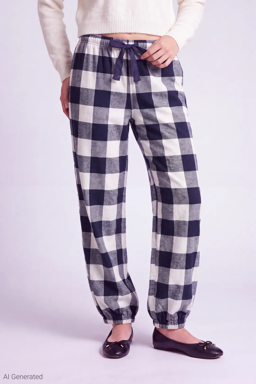 Plaid Flannel Balloon Leg Pajama Pant