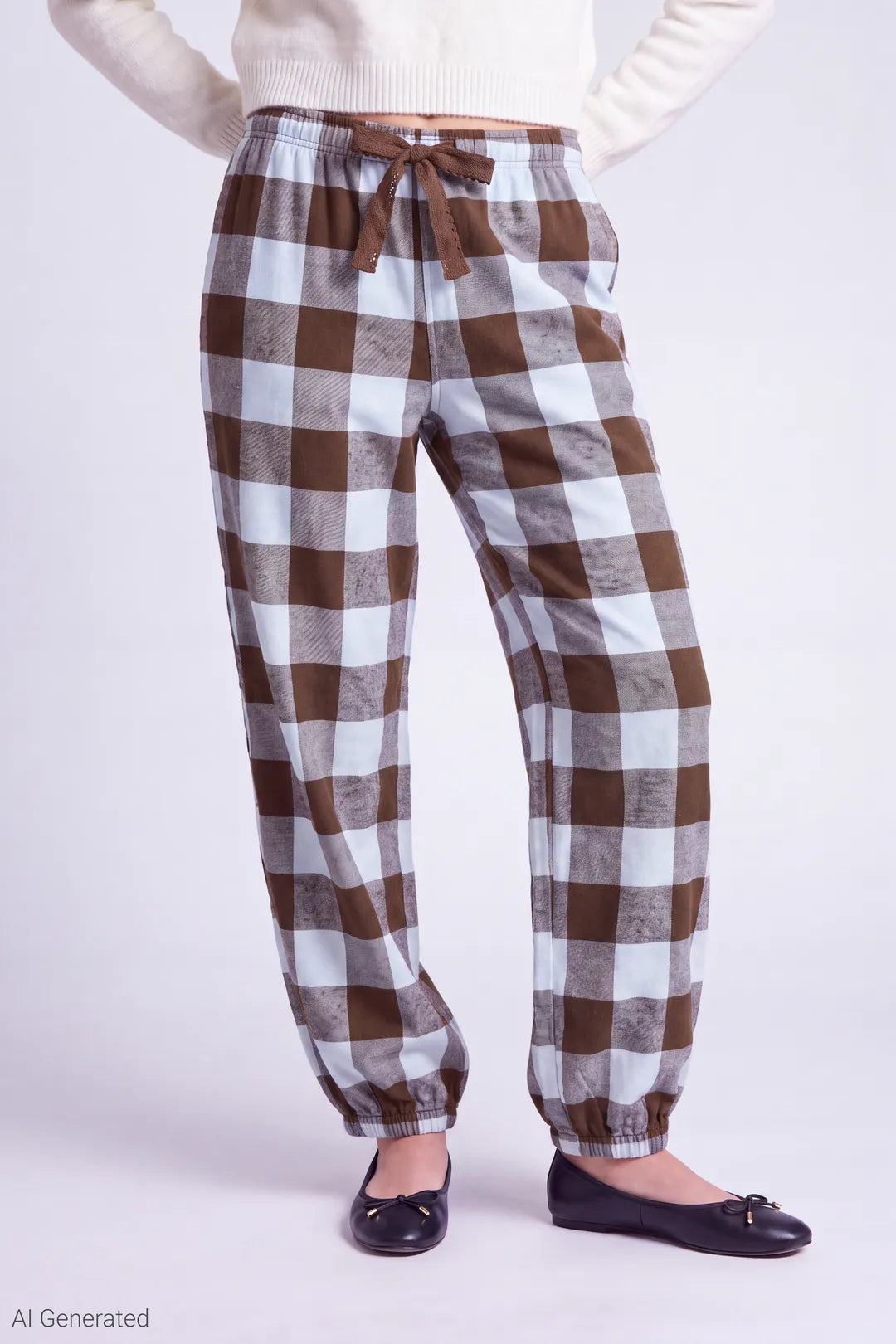 Plaid Flannel Balloon Leg Pajama Pant