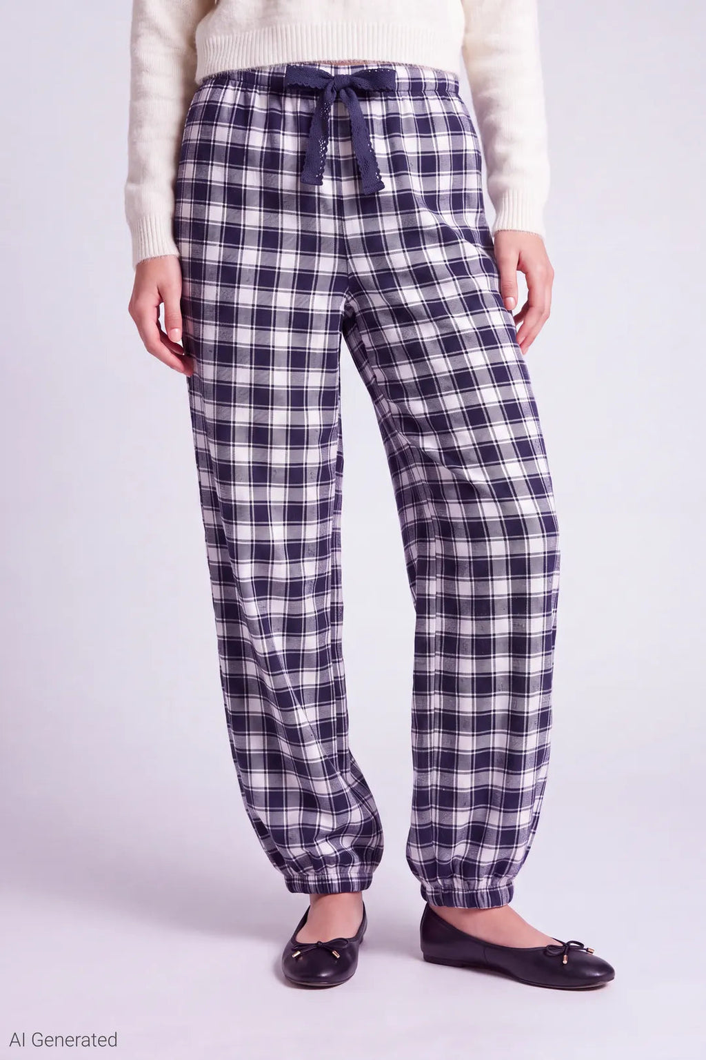 Plaid Flannel Balloon Leg Pajama Pant