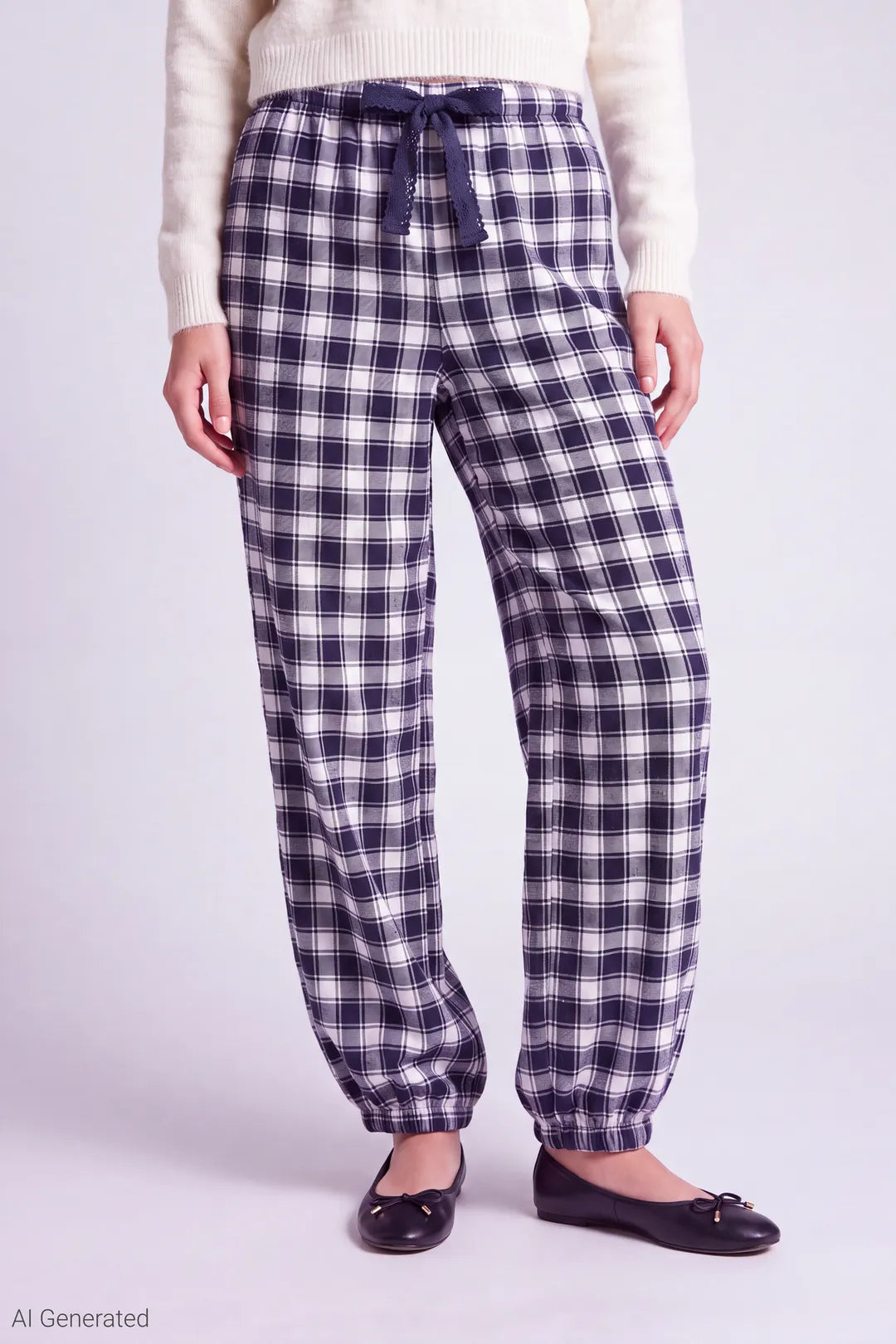 Plaid Flannel Balloon Leg Pajama Pant