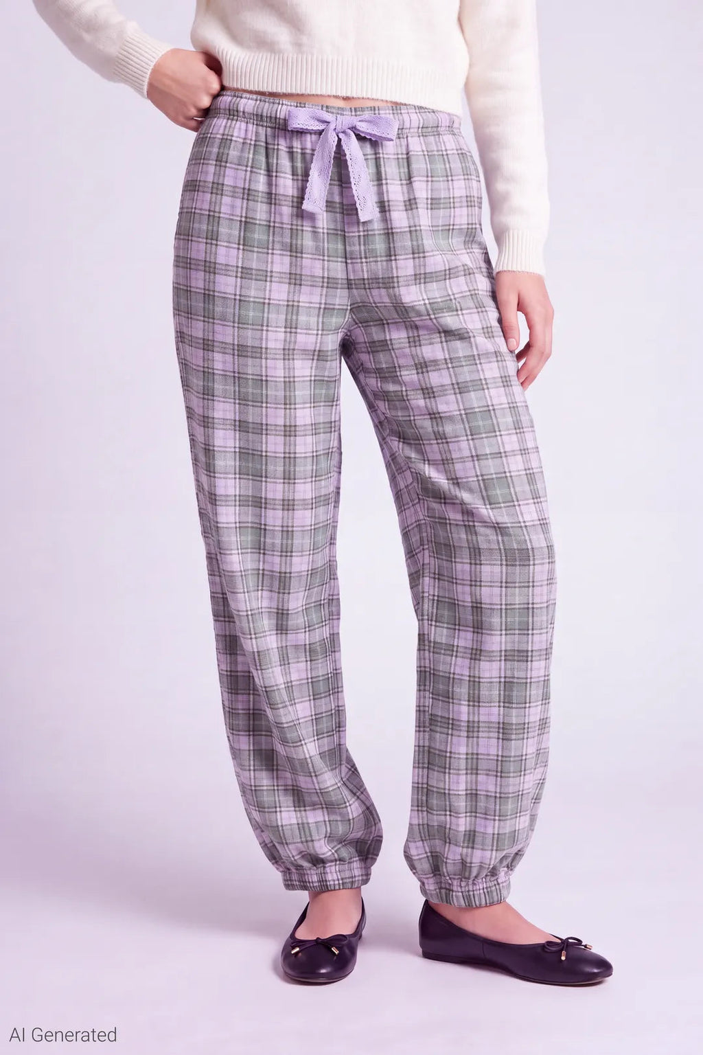 Plaid Flannel Balloon Leg Pajama Pant