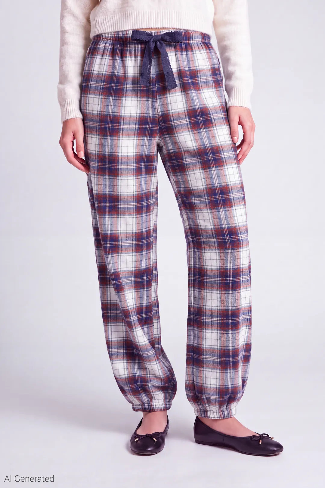 Plaid Flannel Balloon Leg Pajama Pant