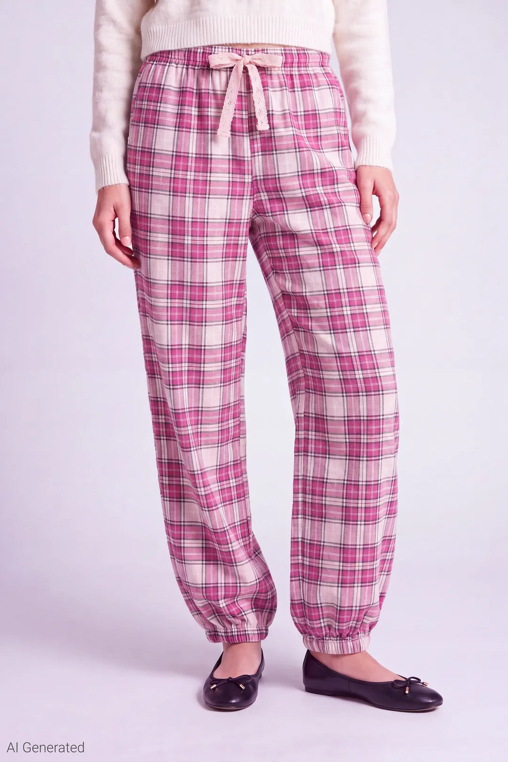 Plaid Flannel Balloon Leg Pajama Pant