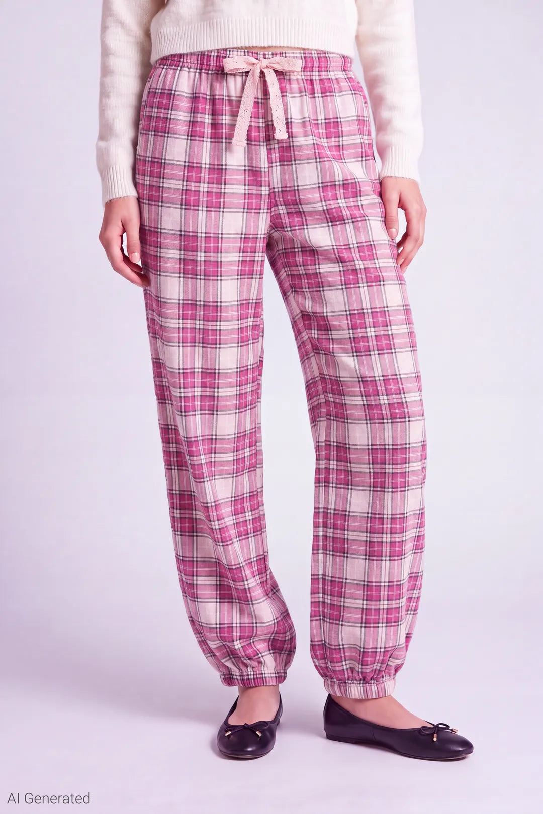 Plaid Flannel Balloon Leg Pajama Pant