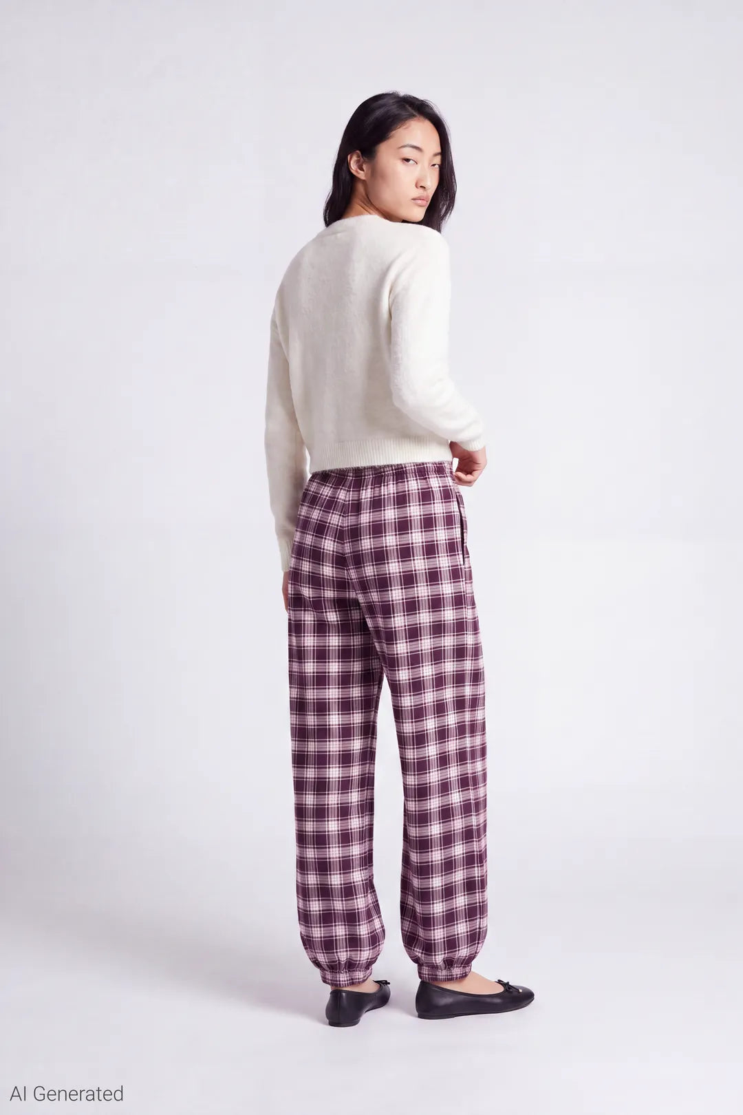 Plaid Flannel Balloon Leg Pajama Pant