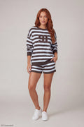 Striped Knit Sweatshirt & Short Set